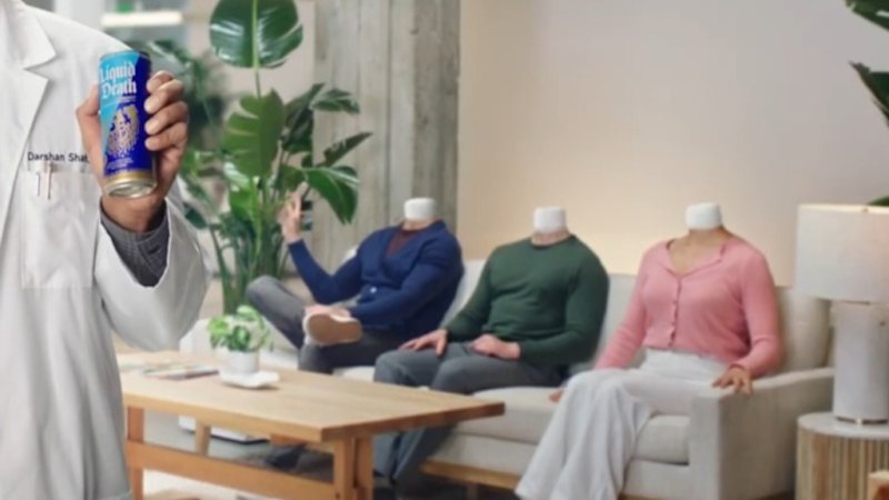 Liquid Death’s Super Bowl ad literally blowing minds