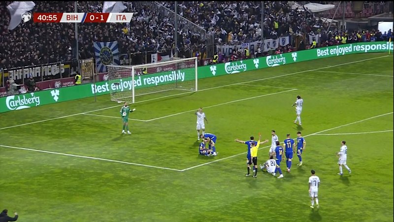 Italy reduced to 10 men