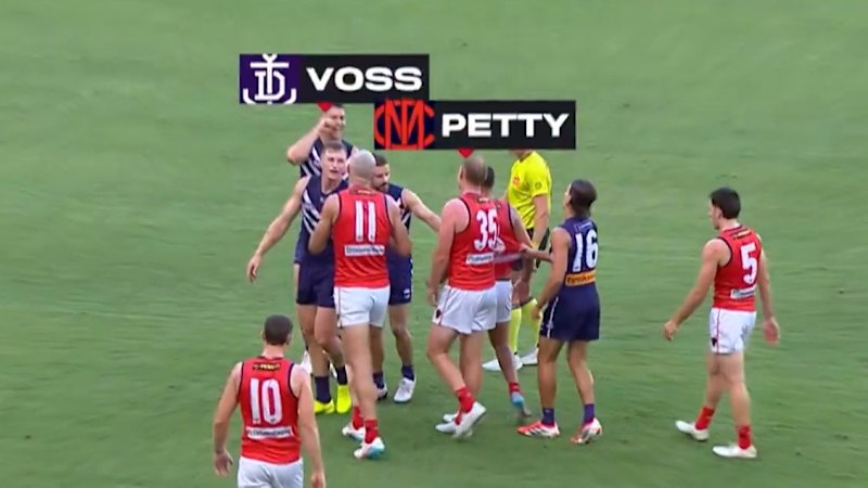 Voss taunts Petty with 'crybaby' gesture