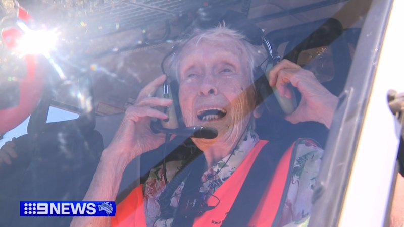 Trailblazing pilot receives sky-high treat for 100th birthday