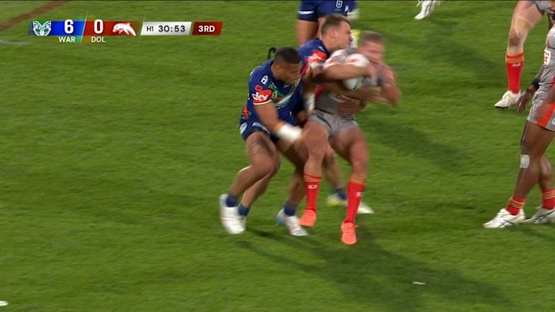 Halasima hits Gilbert with shoulder charge