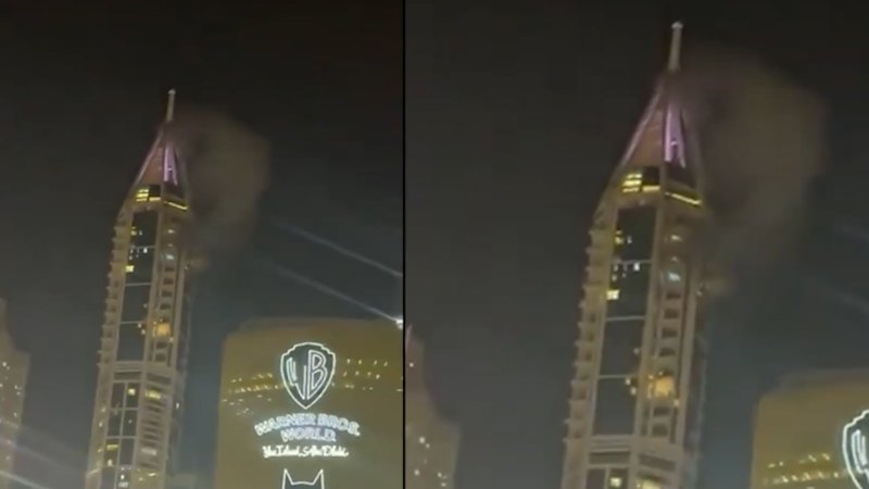 A tower at Dubai marina has been hit by an Iranian drone