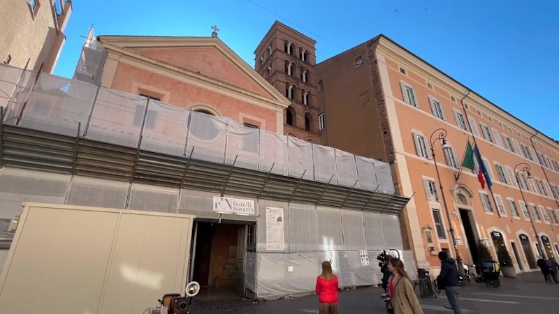 Painting on wall of chapel that resembles premier Giorgia Meloni creates uproar in Rome