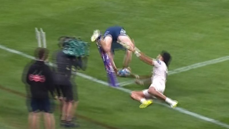 Harvey launches into the corner