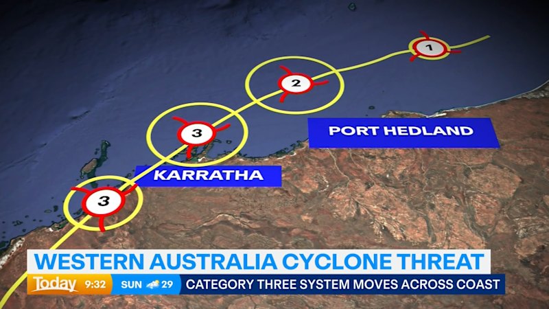 Severe Tropical Cyclone Mitchell headed for WA coast