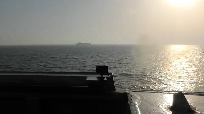 Watch US warship fire on Iran-flagged tanker