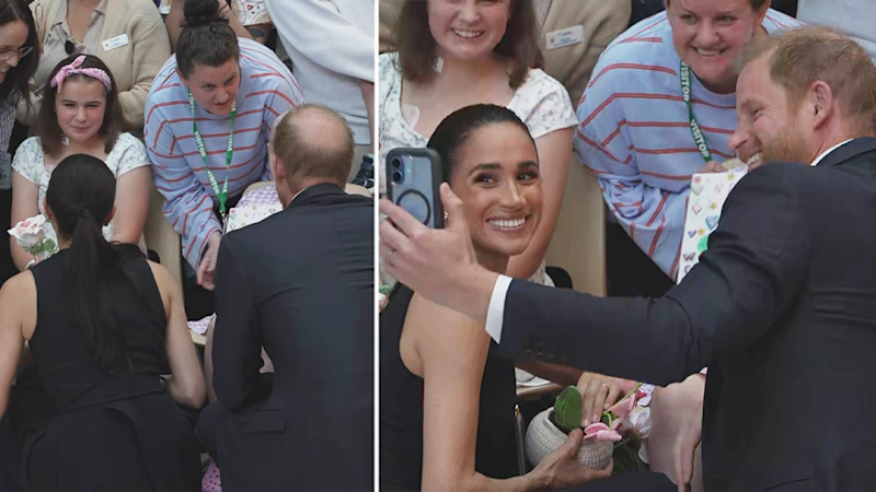 Prince Harry and Meghan meet children at Melbourne hospital