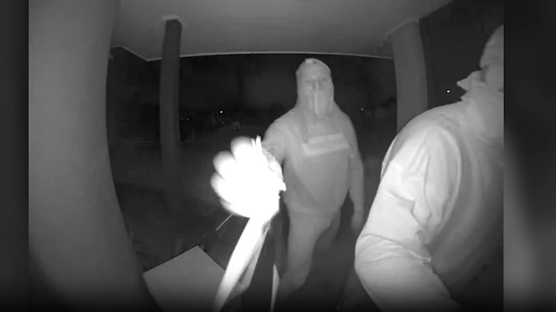 Chilling footage of men who broke into Molendinar home and shot resident