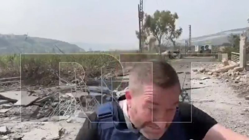 Missile lands metres from reporter in Lebanon