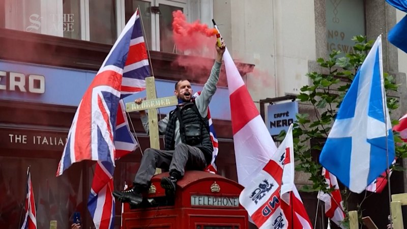 Thousands march in London far-right rally