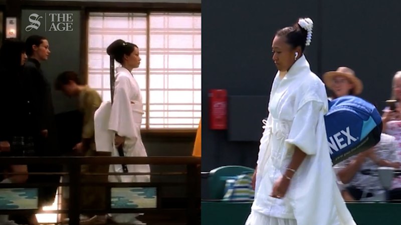Naomi Osaka enters Wimbledon in kimono gown inspired by Quentin Tarantino