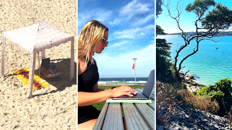 Employees taking to the beach to 'work from home'