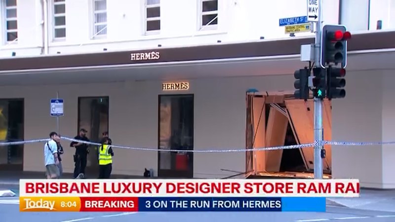 Ram-raid at Brisbane Hermes store