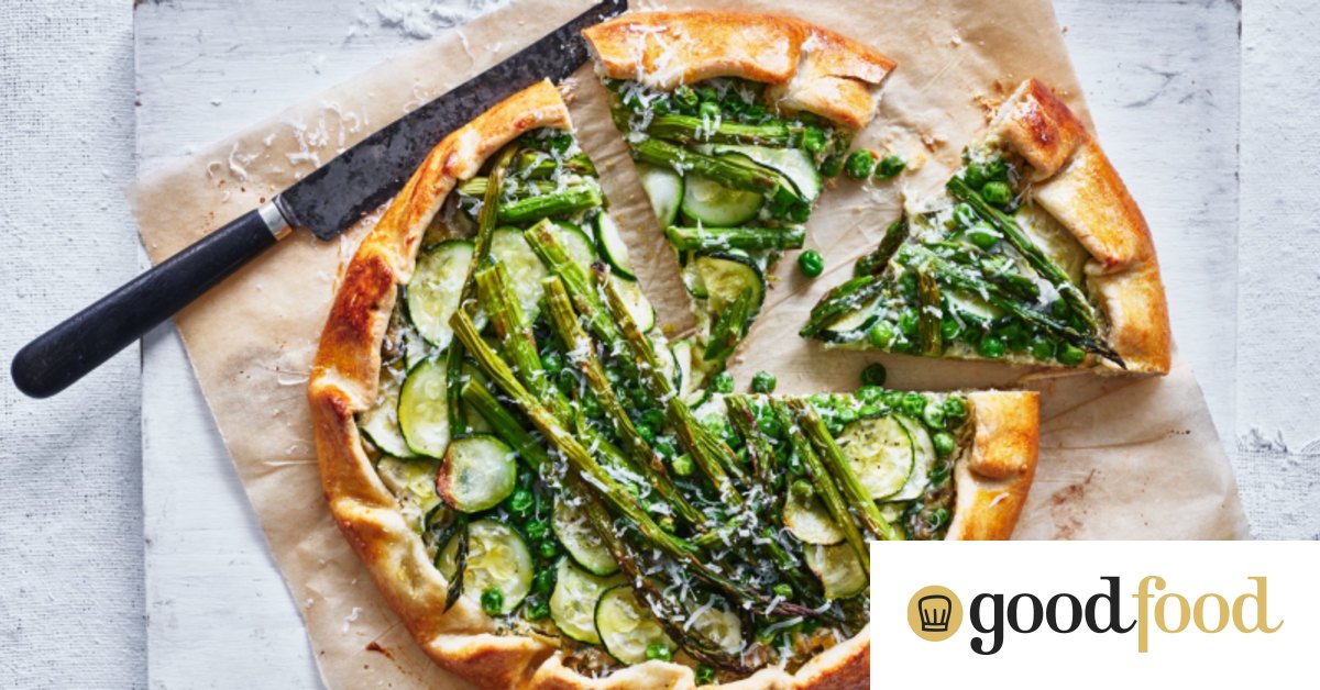 Spring vegetable tart with olive oil pastry