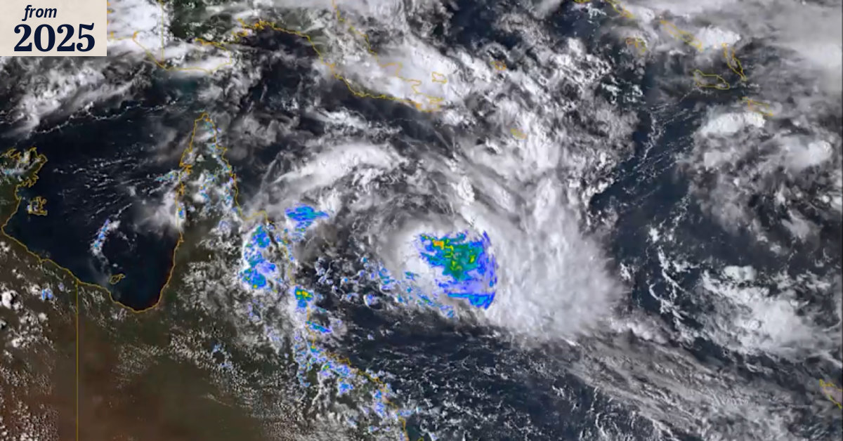 This time lapse shows the path of Tropical Cyclone Alfred
