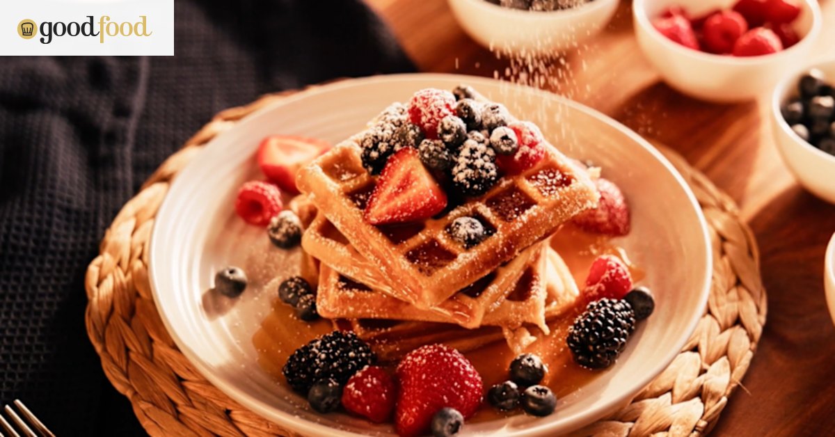 Homemade cinnamon waffles with butter