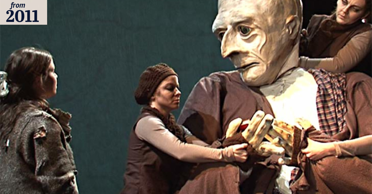 Giant puppet steals the show
