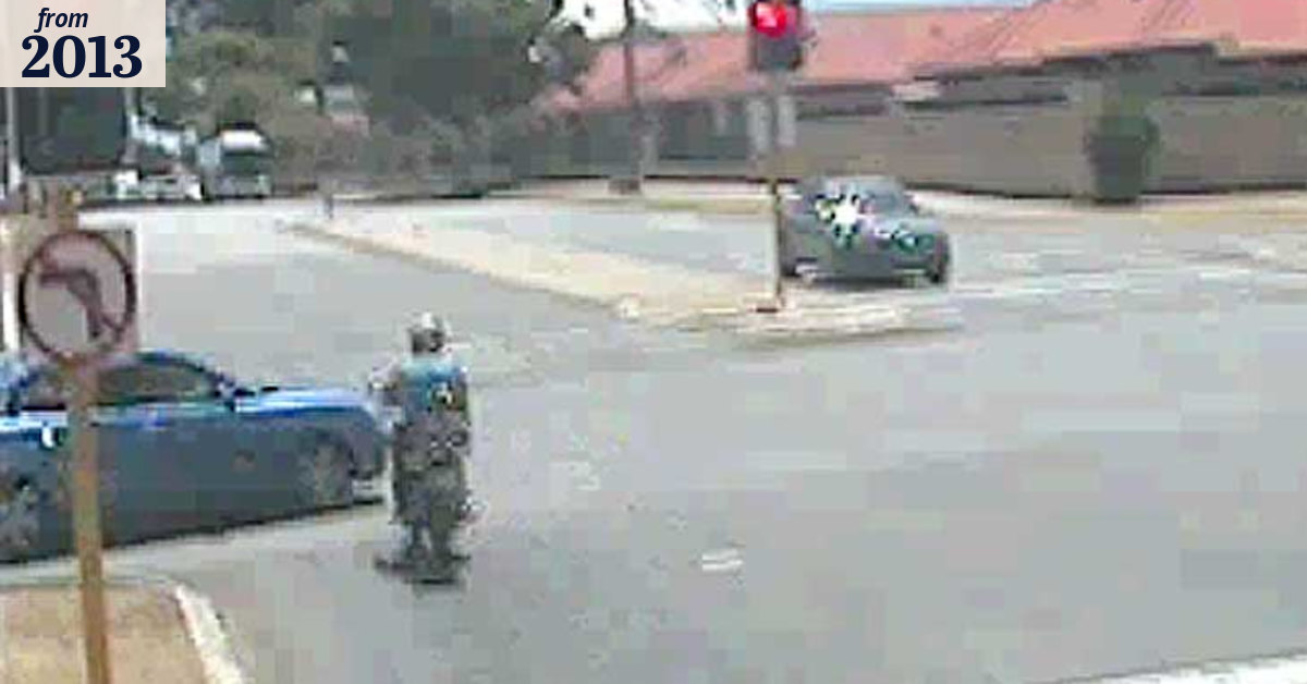 Motorcyclist escapes serious crash after running red light in Perth