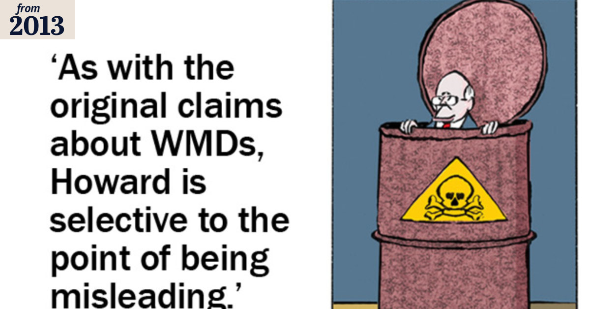 Howard ignored advice and went to war in Iraq