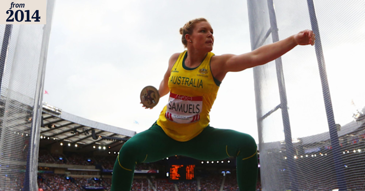 Dani Samuels wins gold in women's discus