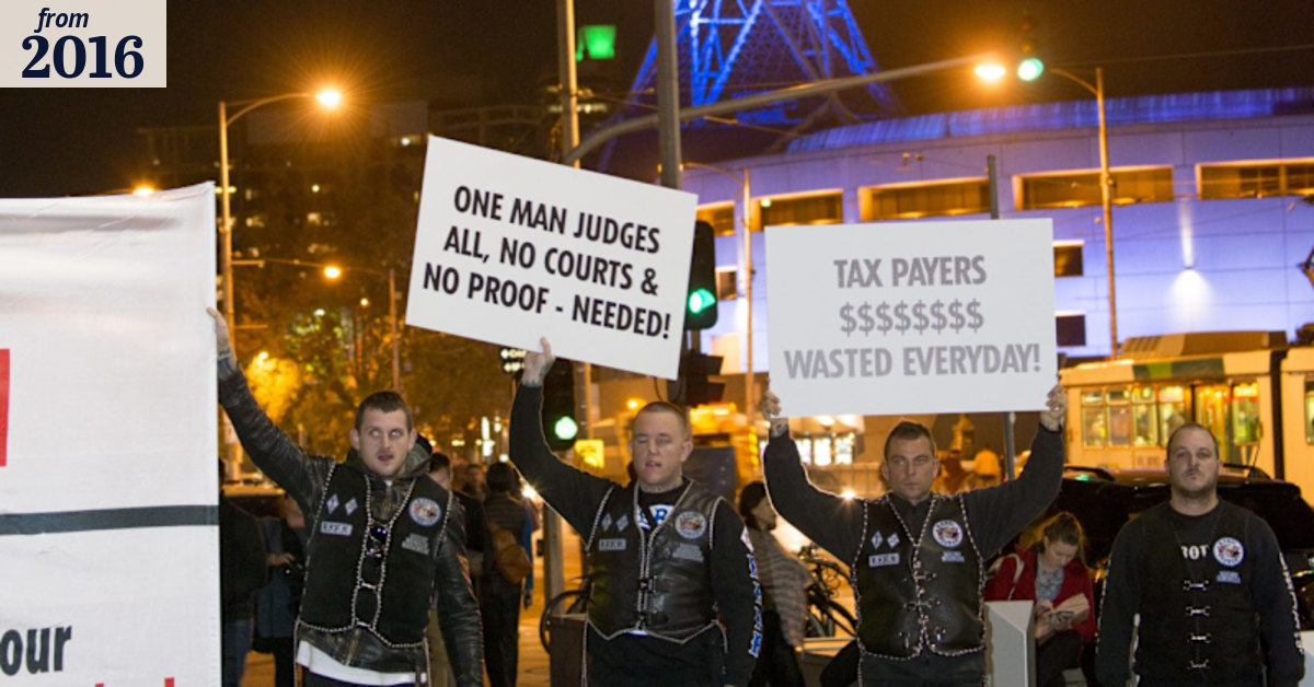 Rebels motorcycle gang protest treatment by government, media