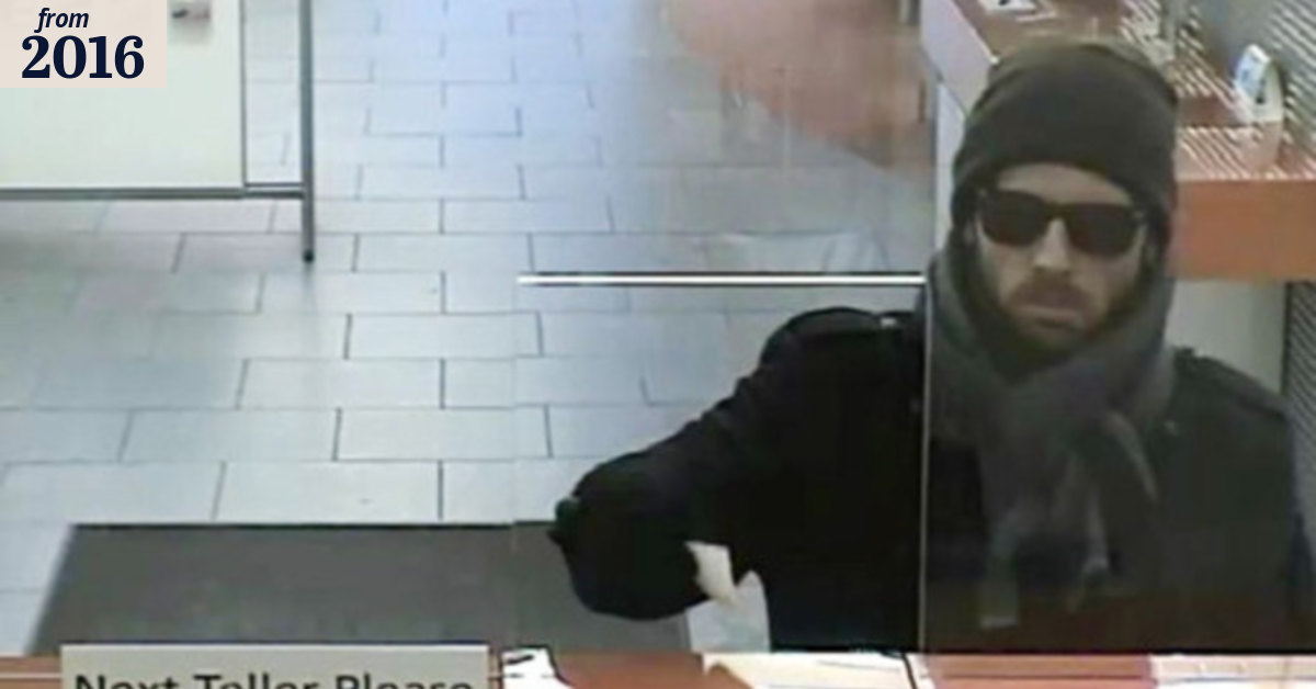 The fashion-forward bank robber who is CCTV camera-ready at all times