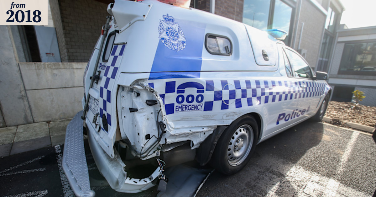First person charged under tough new laws against ramming police cars