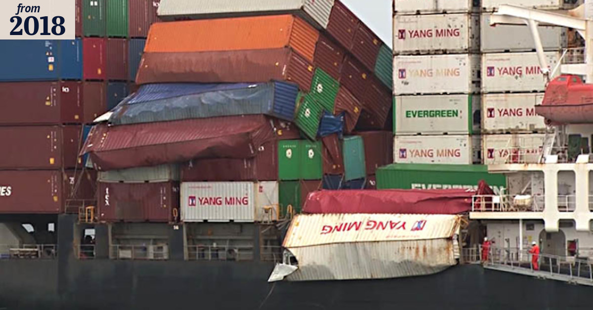 Ship that lost 83 shipping containers docks