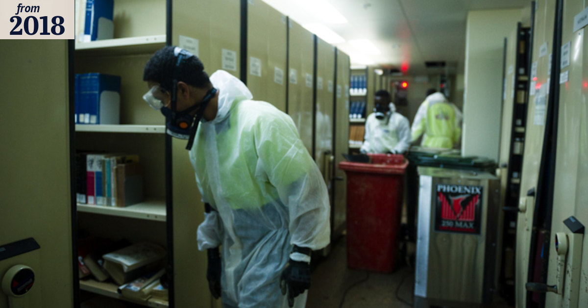 ANU's Chifley Library uses freezers to preserve cold hard facts after flood