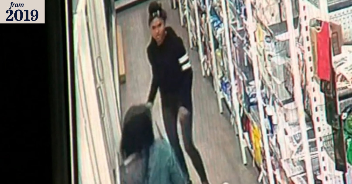 A bag snatcher has been caught on tape