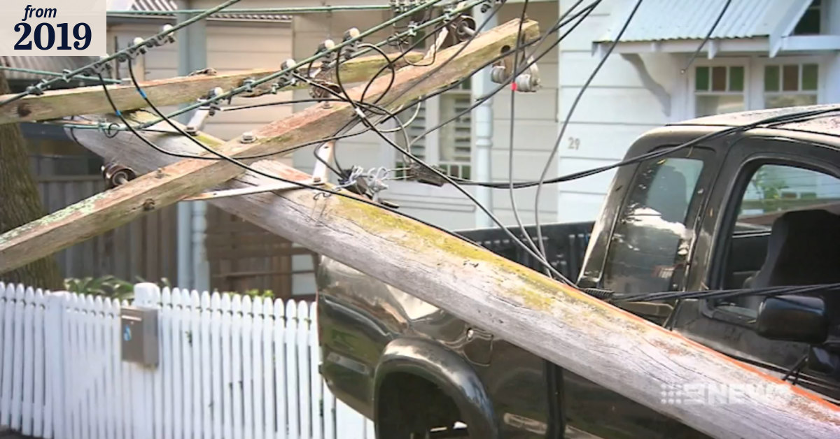 Allegedly drunk driver slams into power pole at Lilyfield