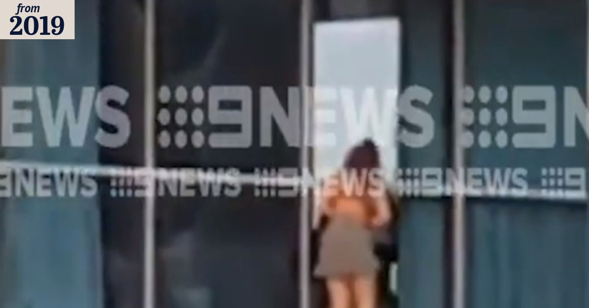Schoolie seen on high-rise ledge