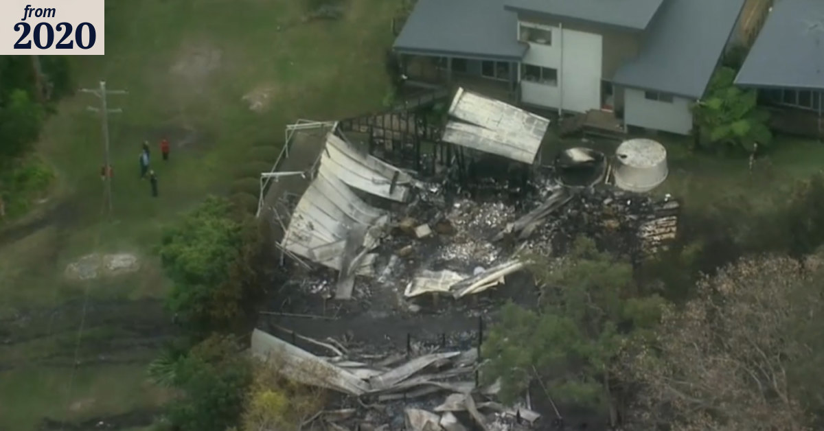 Two houses have been destroyed and a third damaged in a fire