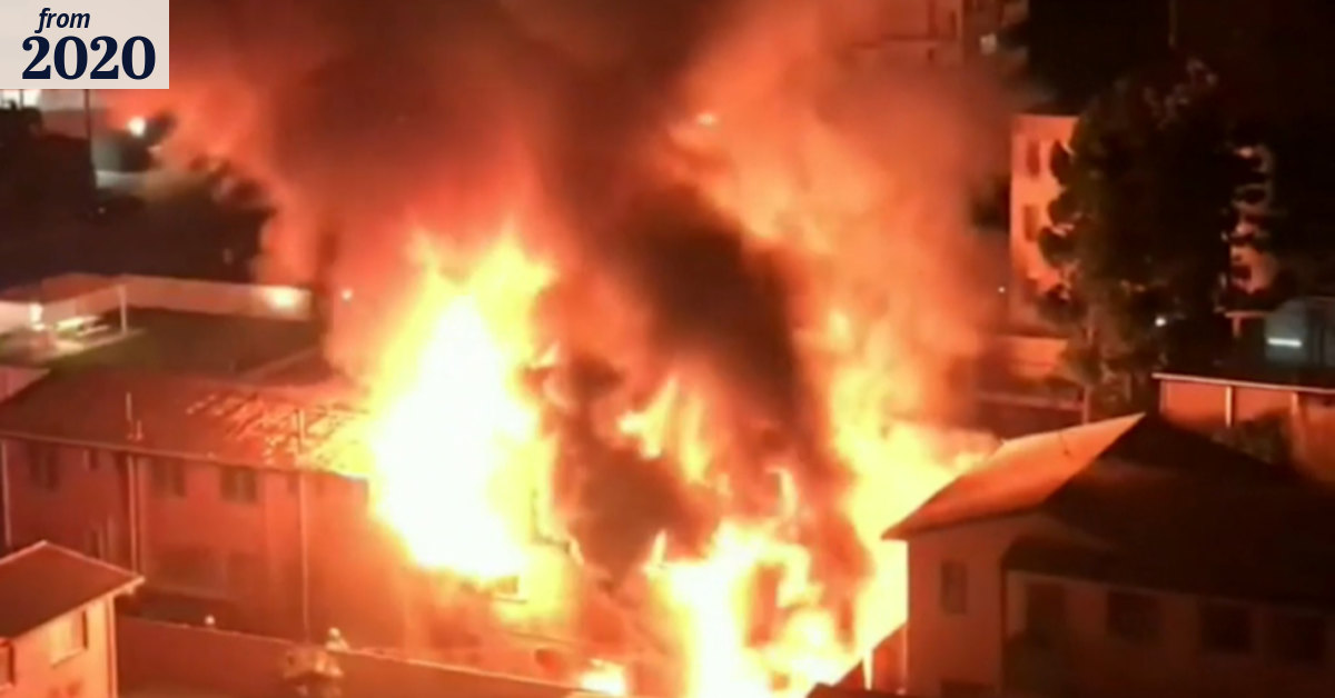 Unit block destroyed by fire