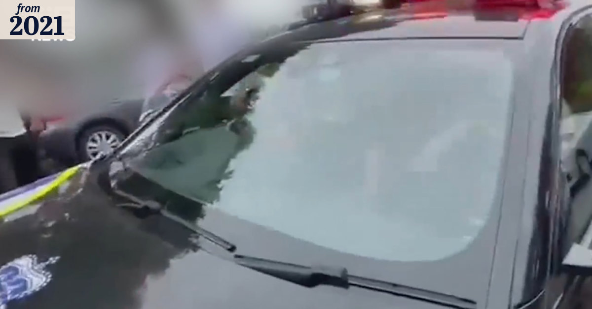 Video shows group 'rushing' at police car