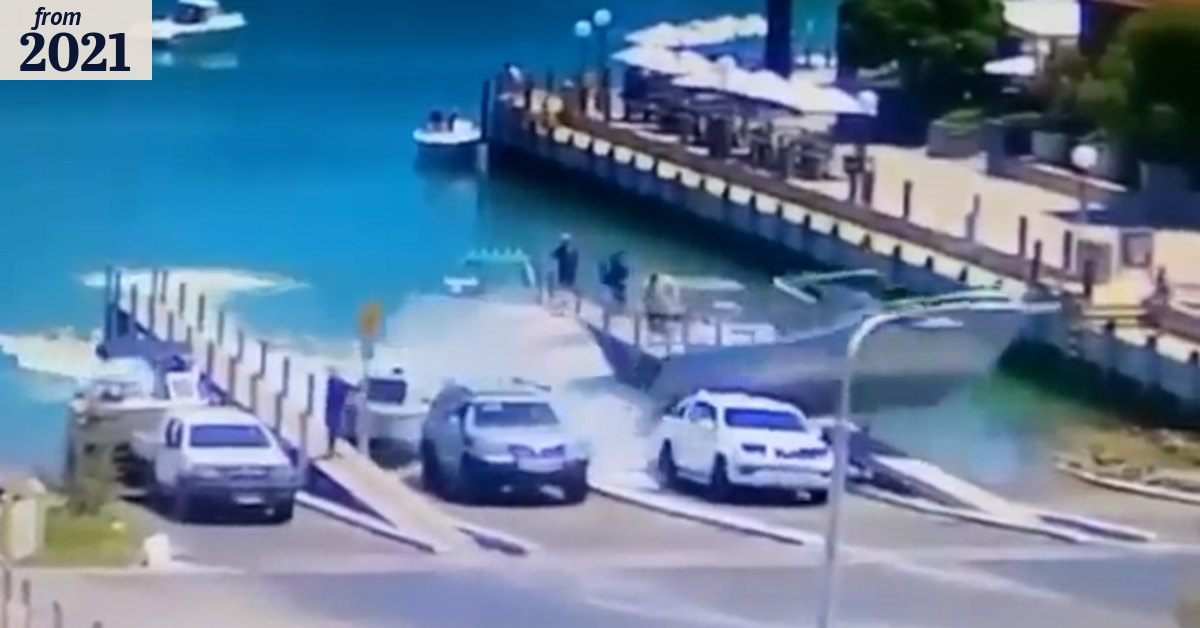Near miss at Perth boat ramp