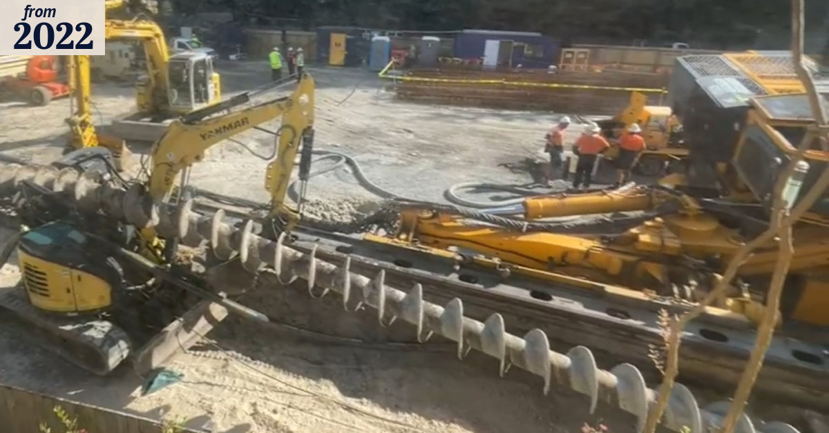 Tradie injured after 50 tonne piling rig crashed to the ground