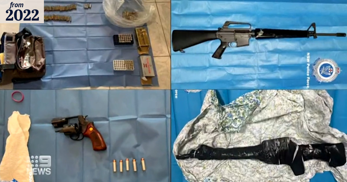 Two senior members of bikie gang arrested over alleged firearm offences