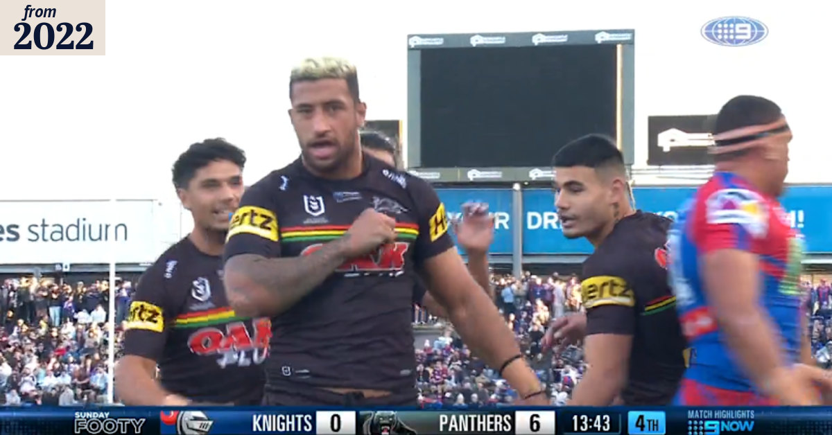 Ponga steamrolled by Kikau in devastating try