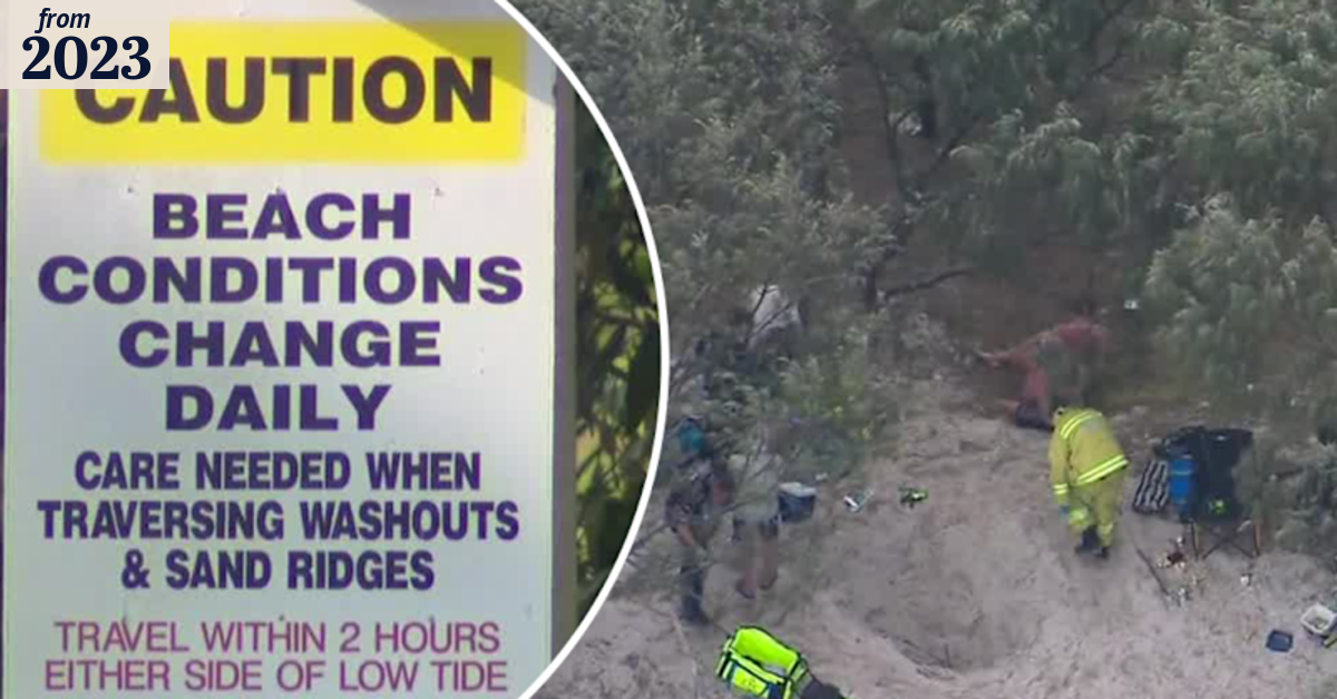 Man fighting for life after falling head-first into Queensland sand hole