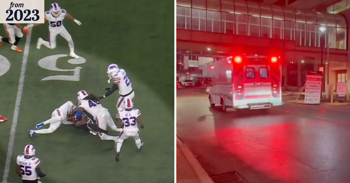 NFL player collapses following a tackle