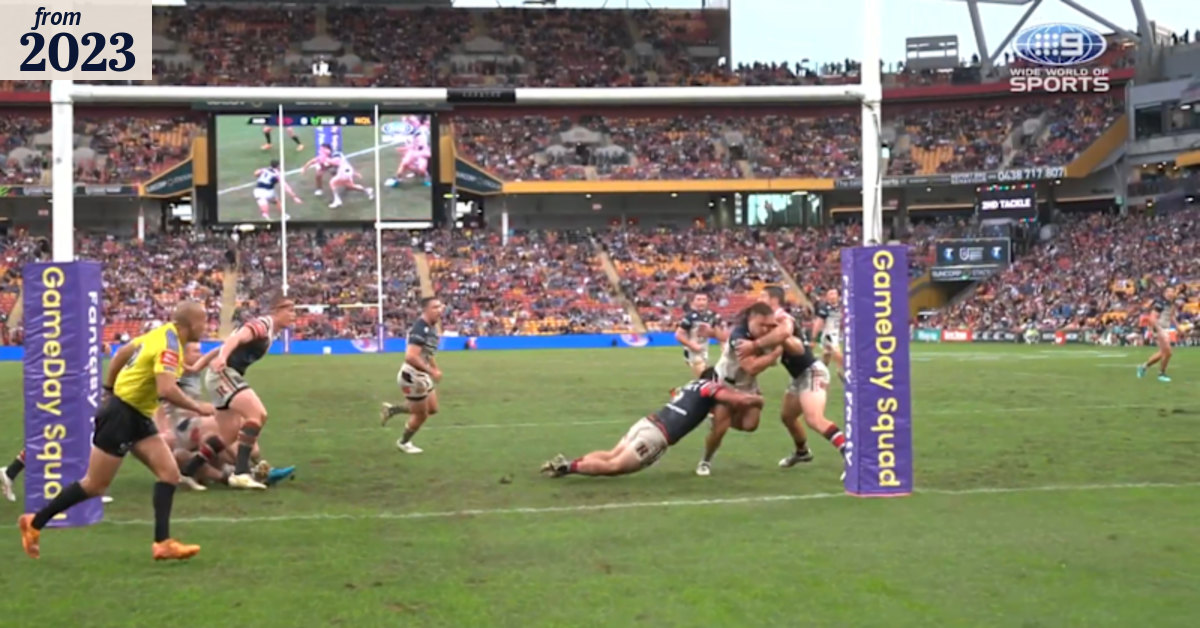 Cowboy barrels through Roosters to score