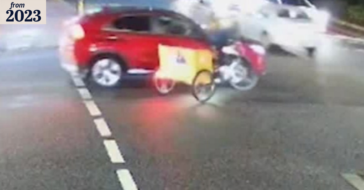 Driver ploughs through red light, into rickshaw rider
