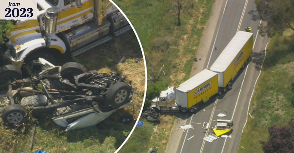 Driver killed in fiery car and truck crash north-east of Melbourne