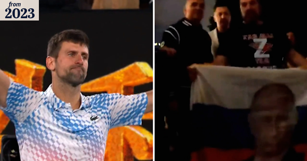 Novak Djokovic's father caught posing with pro-Russia fans