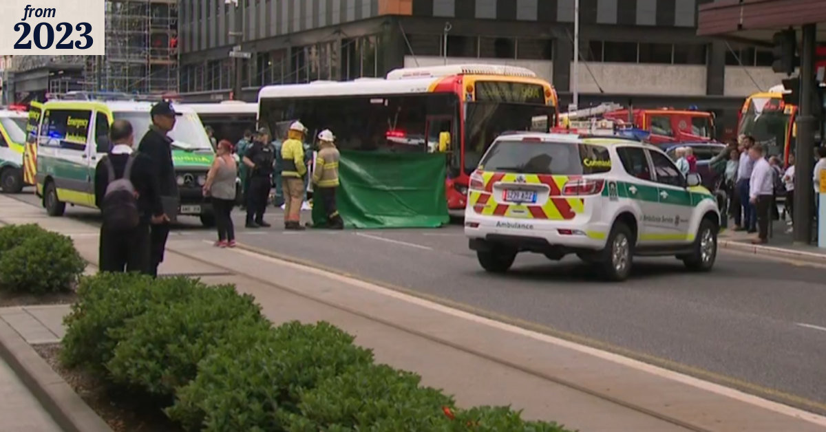 Motorcyclist trapped under bus in Adelaide