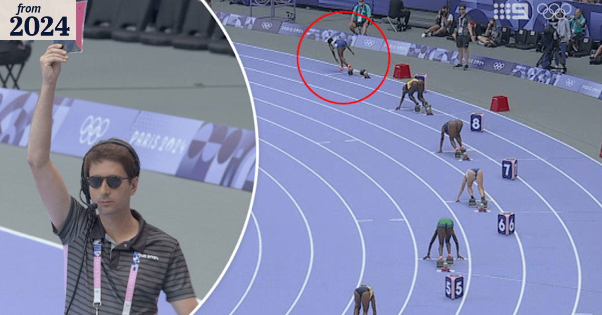 Ecuador runner kicked out for false start