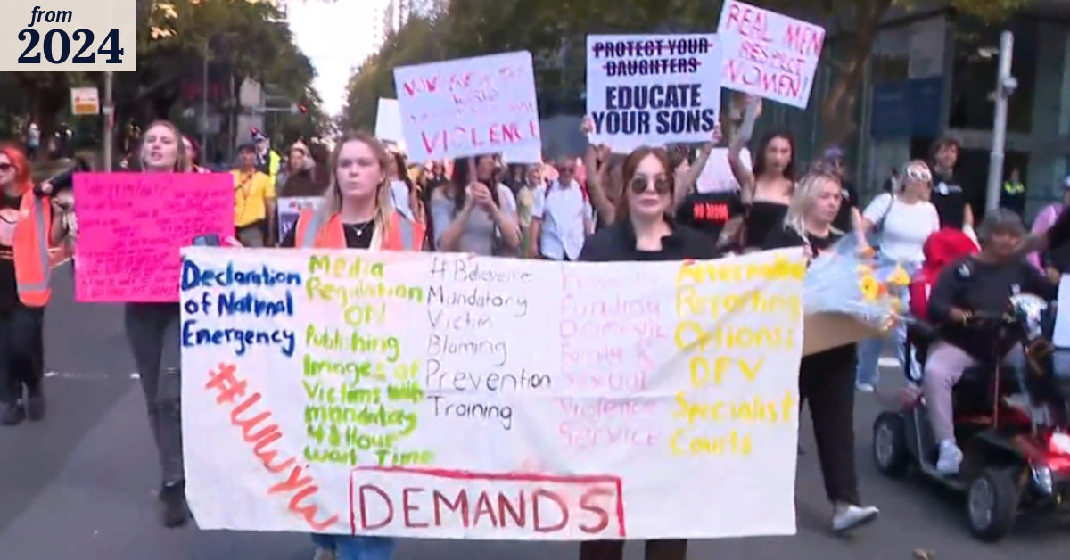 Thousands march in national rally against gender-based violence