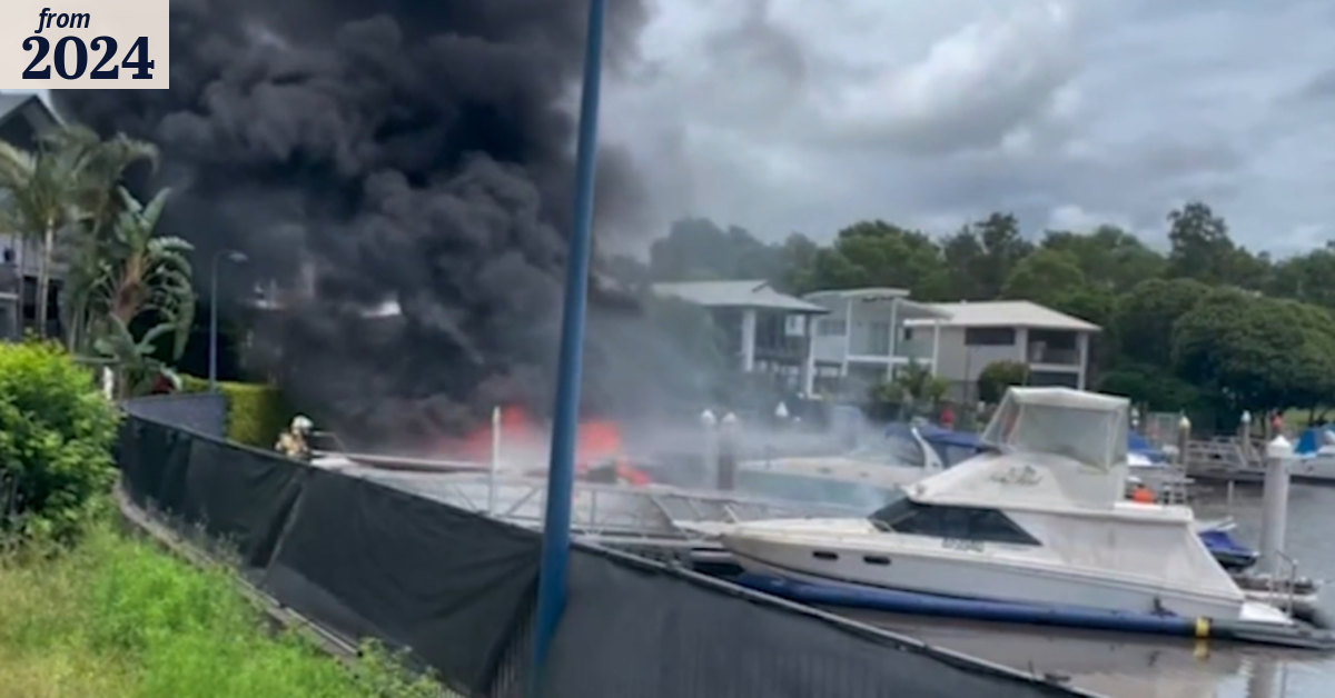 Boat goes up in flames on Queensland river
