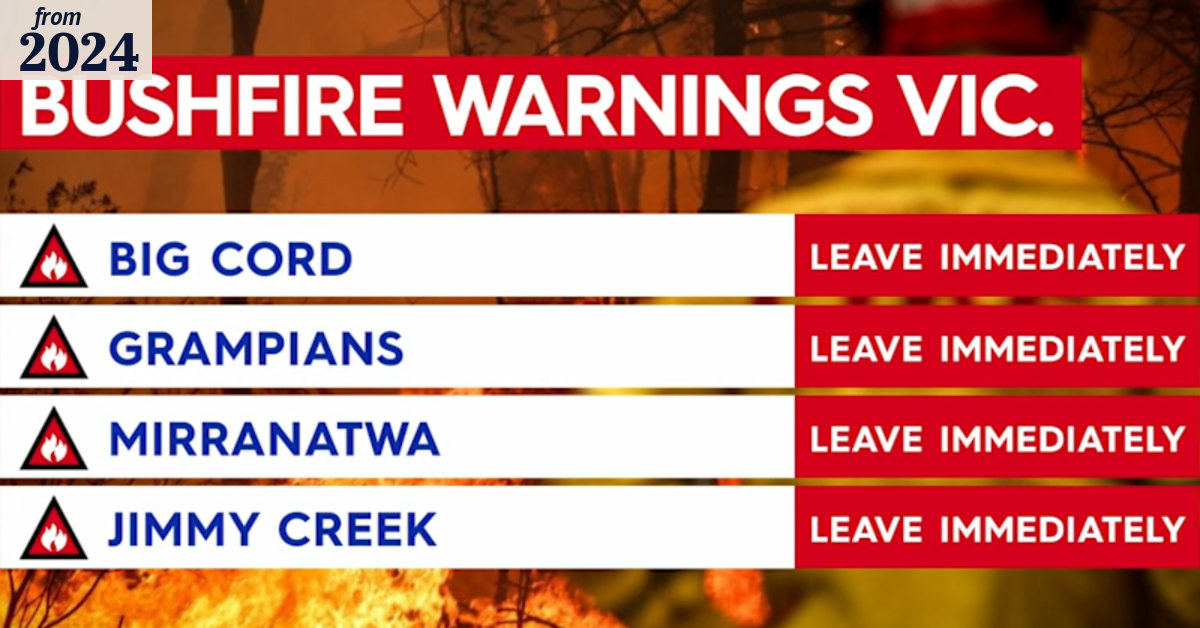 Out of control bushfire in Victoria